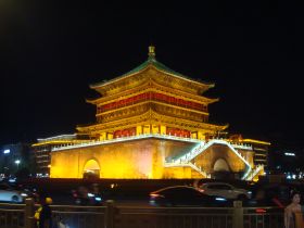 夜晚的西安钟楼